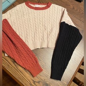 Multi Color Crop Sweater